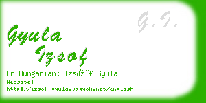 gyula izsof business card